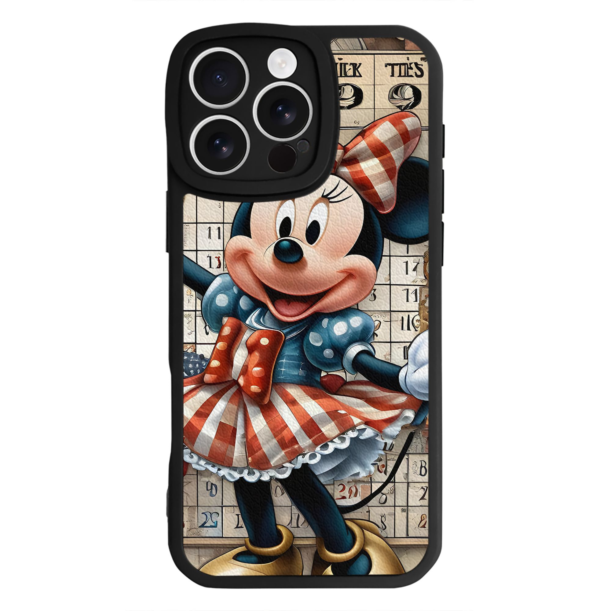 （画像用） ミッキーマウス Mickey Mouse 【iPhone 16シリーズ対応】シリコンスマホケース（レザー調） 材質：シリコン